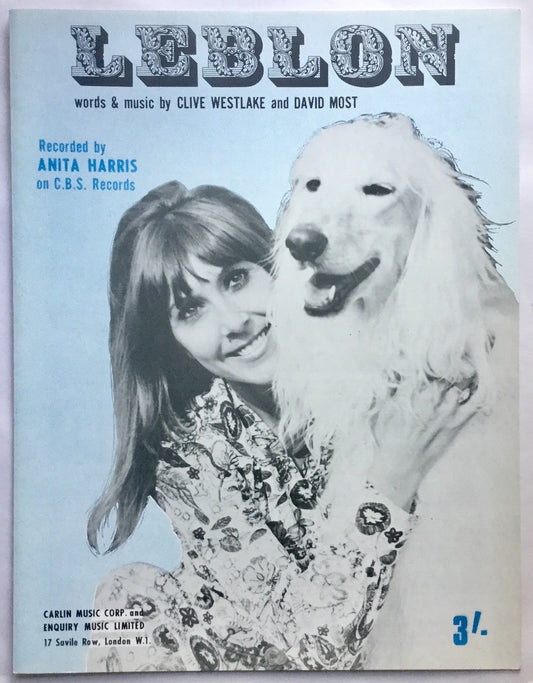 Anita Harris Leblon Original Mint NOS Sheet Music 1968