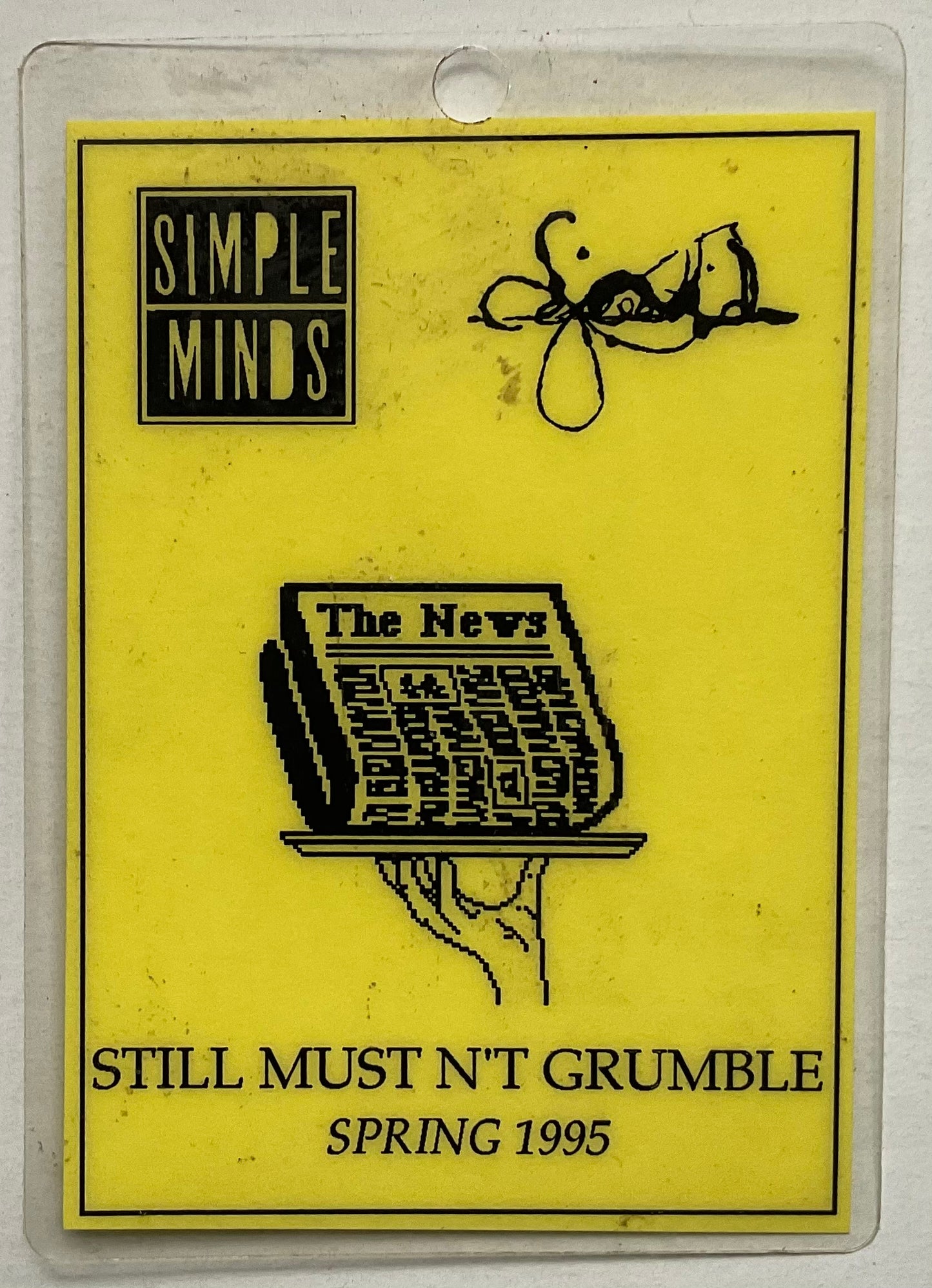 Simple Minds Original Unused Concert Backstage Pass Ticket U.K. Tour Spring 1995