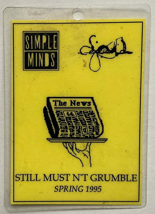 Simple Minds Original Unused Concert Backstage Pass Ticket U.K. Tour Spring 1995