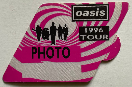 Oasis Original Unused Concert Pink Satin Photo Backstage Pass Ticket 1996