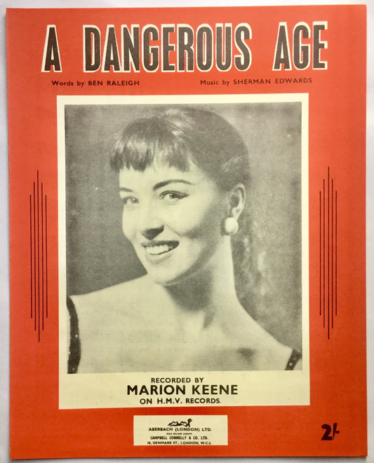 Marion Keene A Dangerous Age Original Mint NOS Sheet Music 1955