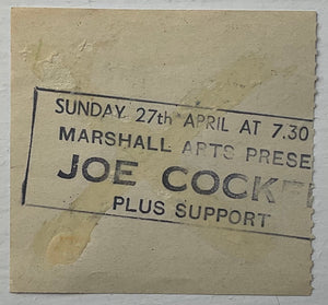 Joe Cocker Original Used Concert Ticket Hammersmith Odeon London 27th Apr 1986