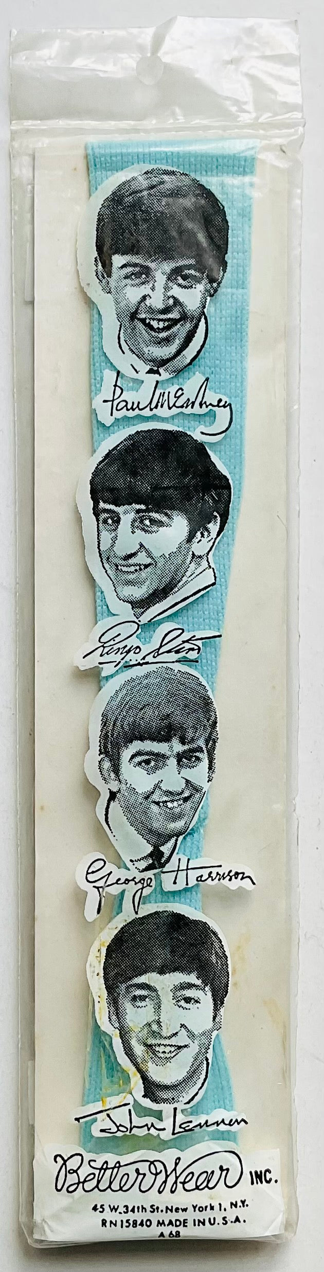 Beatles Original Still Sesled Blue Better Wear Reversible Blue Headband mfd by Better Wear