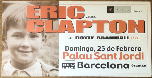Eric Clapton Original Concert Tour Gig Poster Palau Sant Jordi Barcelona 25th Feb 2001