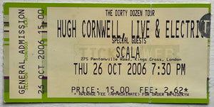 Hugh Cornwell Original Used Concert Ticket Scala London 26th Oct 2006