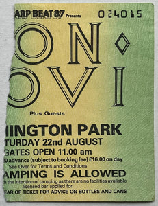 Bon Jovi Metallica Anthrax Original Used Concert Ticket Donington Park 1987