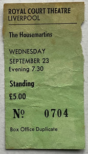 Housemartins Original Used Concert Ticket Royal Court Theatre Liverpool 23rd Sep 1987