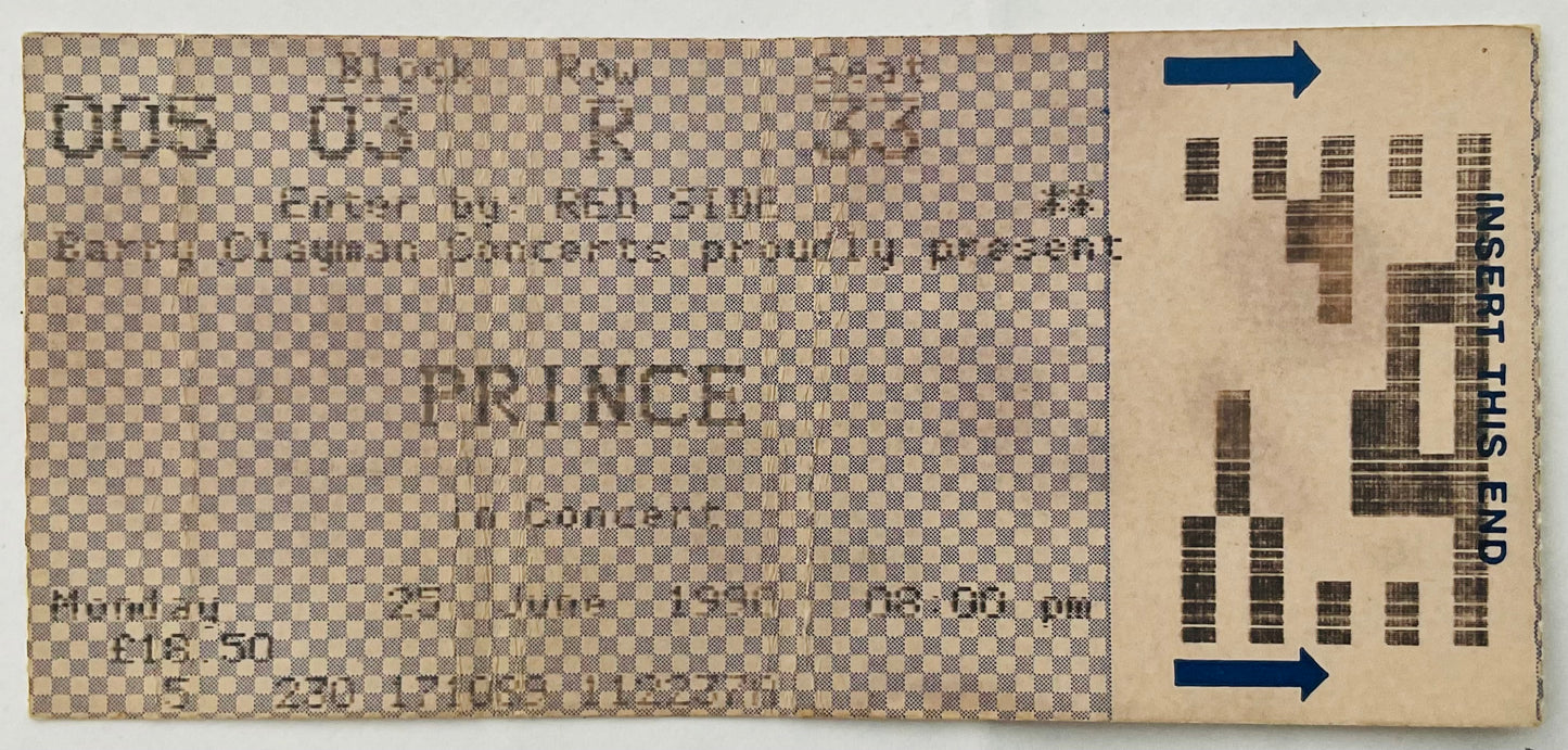 Prince Original Used Concert Wembley Arena London 25th Jun 1990