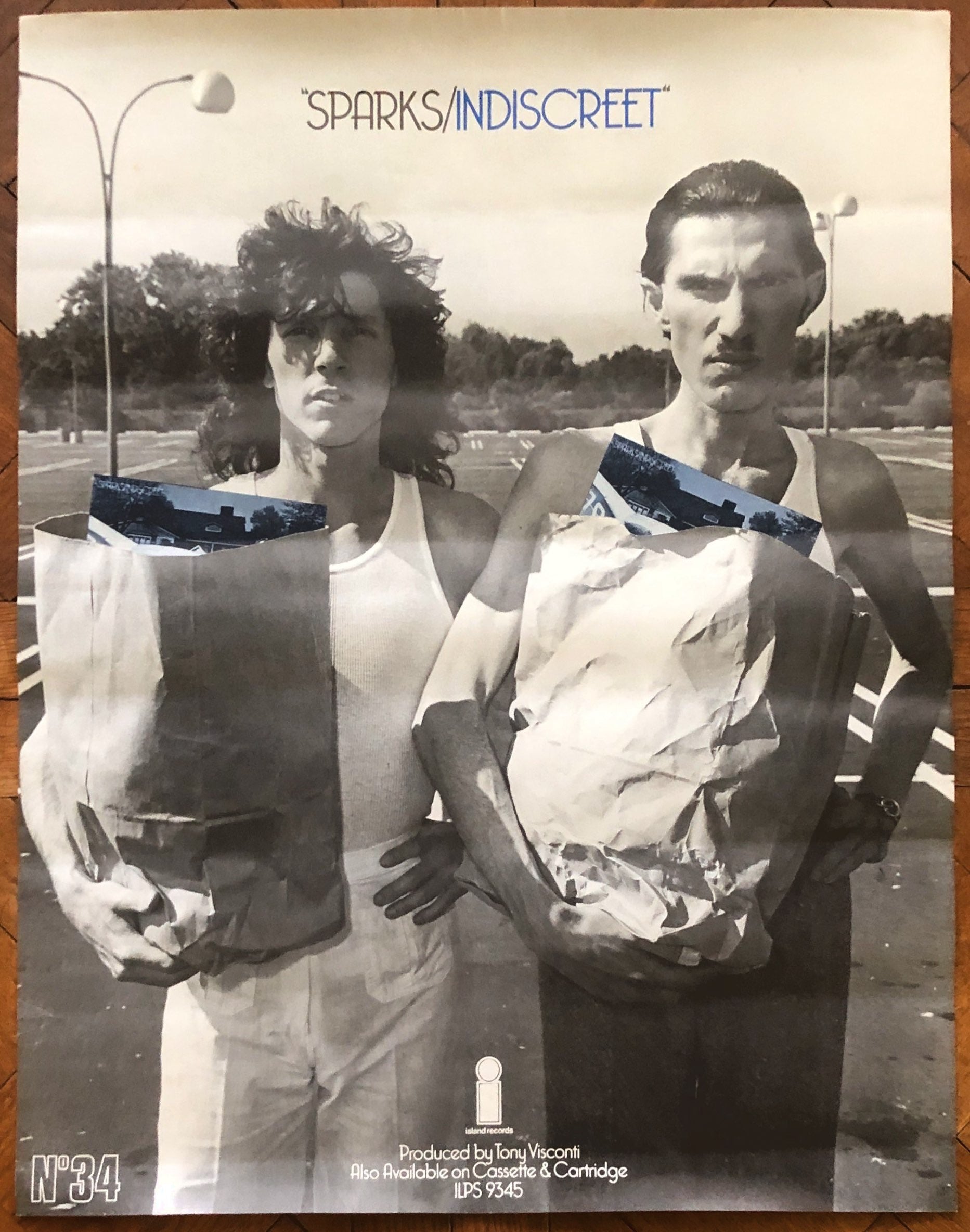 Sparks Indiscreet Original Promo Poster Island Records 1975