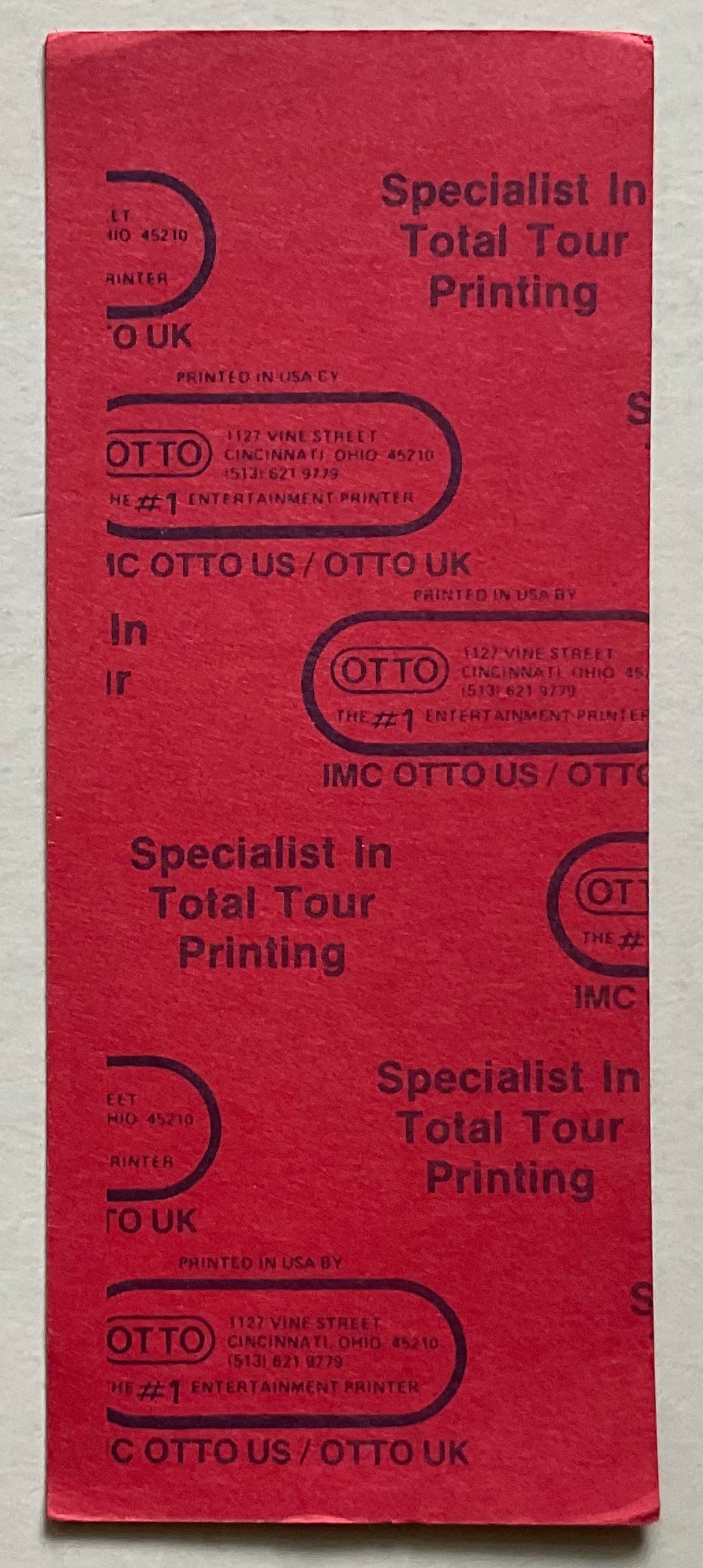 Bon Jovi Cinderella Original Unused Backstage Pass Ticket Des Moines Iowa 17th May 1987