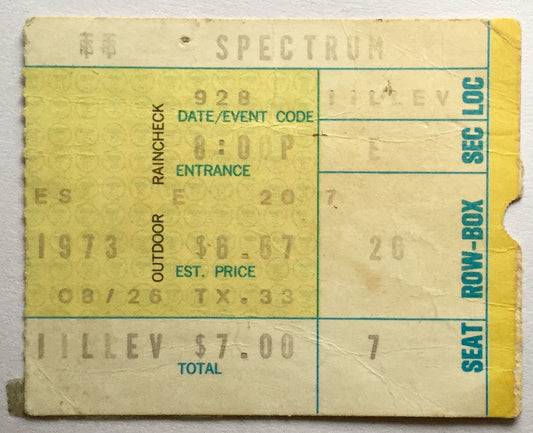 Elton John Original Used Concert Ticket Spectrum Philadelphia 28th Sept 1973