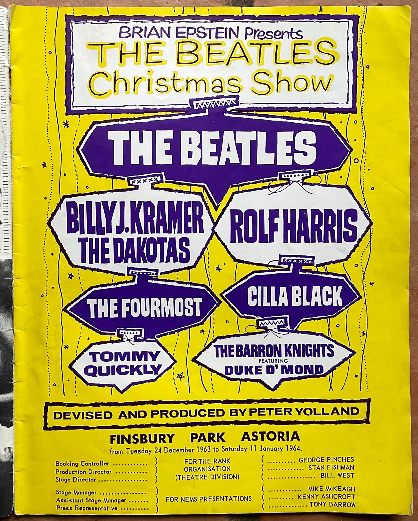 Beatles Original Concert Programme Christmas Show London 1963