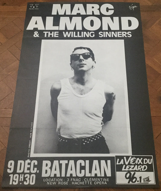 Marc Almond Original Promo Concert Tour Gig Poster Bataclan Paris 1986