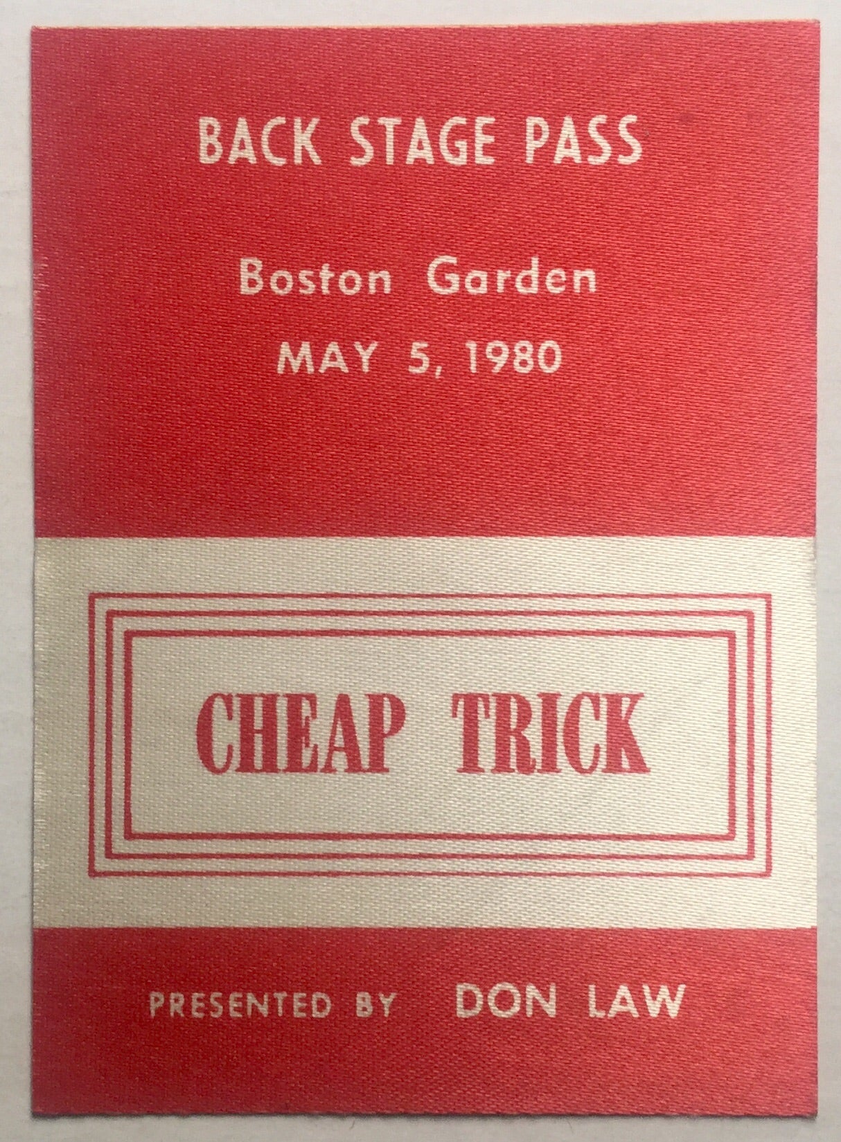 Cheap Trick Original Unused Concert Backstage Pass Ticket Boston Garden 5th May 1980