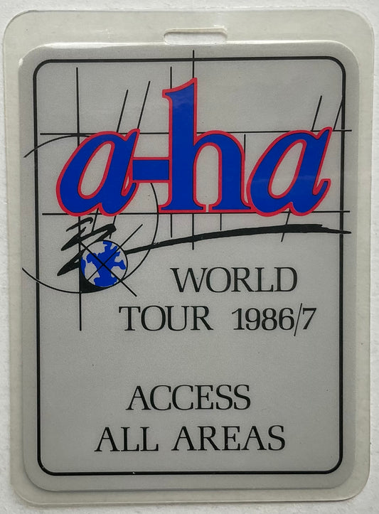 A-Ha Original Unused Concert Pass Ticket World Tour 1986/7