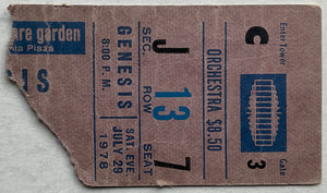 Genesis Original Used Concert Ticket Madison Square Garden New York 29th Jul 1978