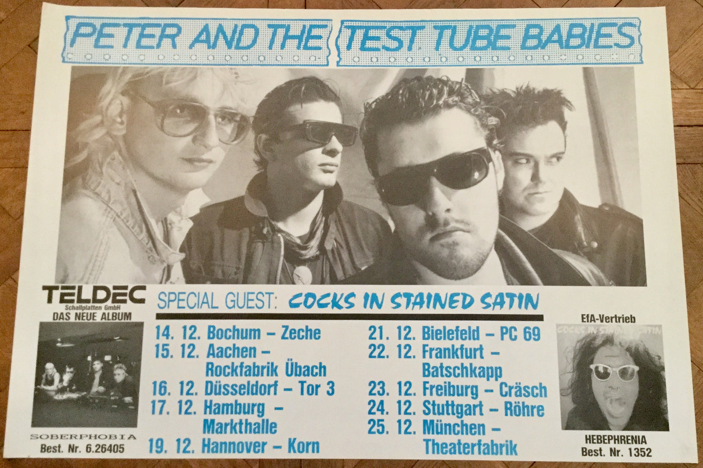 Peter and the Test Tube Babies Original Concert Tour Gig Poster German Tour 1986