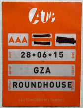 Load image into Gallery viewer, Public Enemy GZA Original Concert Backstage Pass Ticket Roundhouse London 27/28th Jun 2015