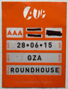 Public Enemy GZA Original Concert Backstage Pass Ticket Roundhouse London 27/28th Jun 2015