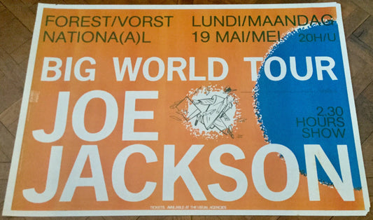 Joe Jackson Original Promo Concert Tour Gig Poster Forest Vorst National Brussels 1986